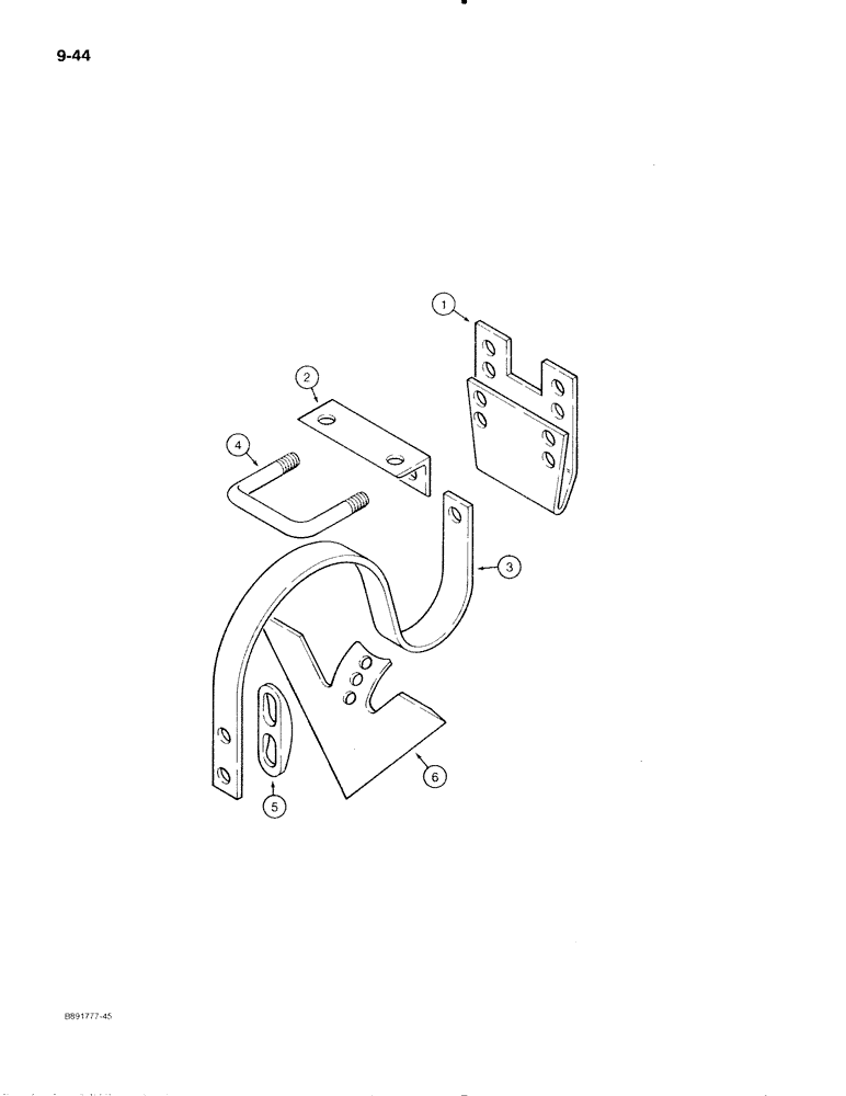 Схема запчастей Case IH 475 - (9-44) - CENTER SHANK ATTACHMENT (09) - CHASSIS/ATTACHMENTS