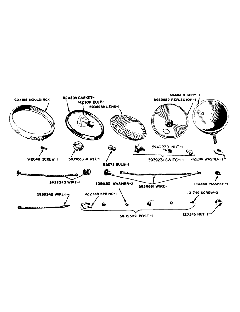 Схема запчастей Case IH SO-SERIES - (035) - O8810AB COMBINATION FLOOD AND TAIL LAMP PARTS, S, SC, SO (04) - ELECTRICAL SYSTEMS