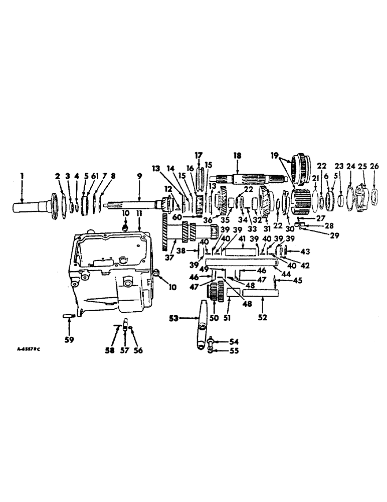 Схема запчастей Case IH 414 - (141) - TRANSMISSION, 416501H THROUGH 779H, 422501H THROUGH 1192H (14) - MAIN GEARBOX & DRIVE