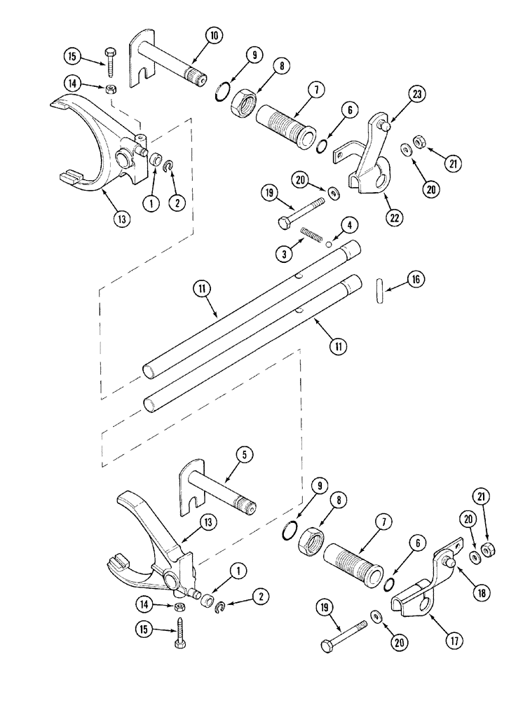 Схема запчастей Case IH MX120 - (06-17) - GEAR SHIFT AND LINKAGE (06) - POWER TRAIN
