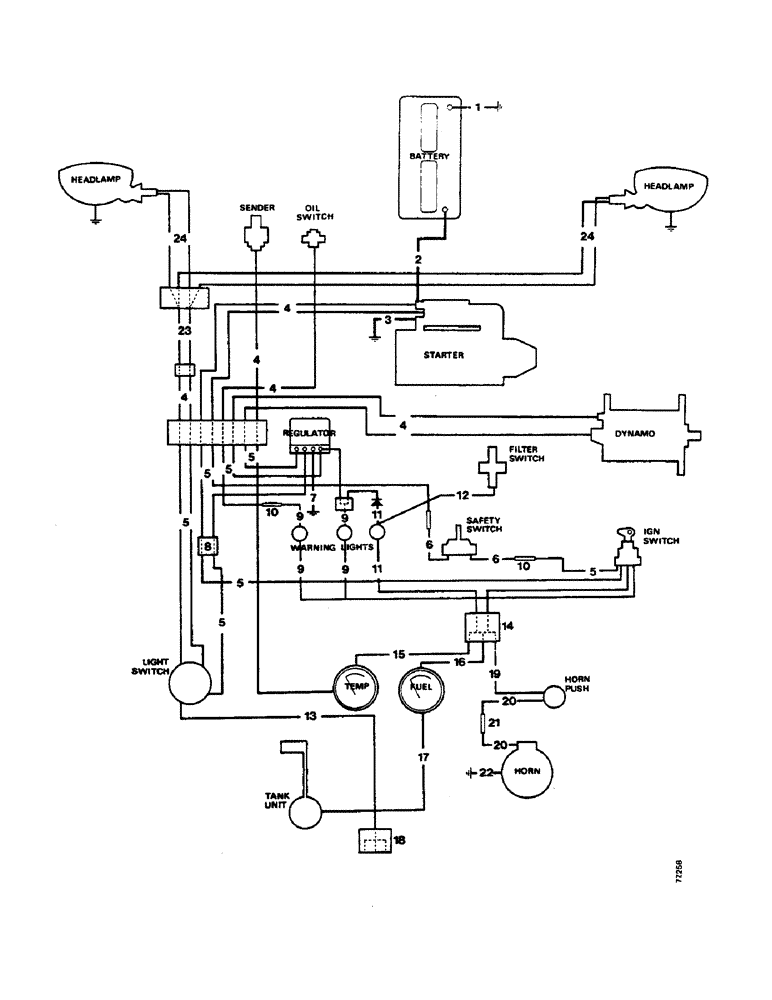 Схема запчастей Case IH 1210 - (M30) - ELECTRICAL EQUIPMENT, ELECTRICAL WIRING, STARTING AND HEADLAMPS 1210 AND 1212 MODELS (06) - ELECTRICAL SYSTEMS