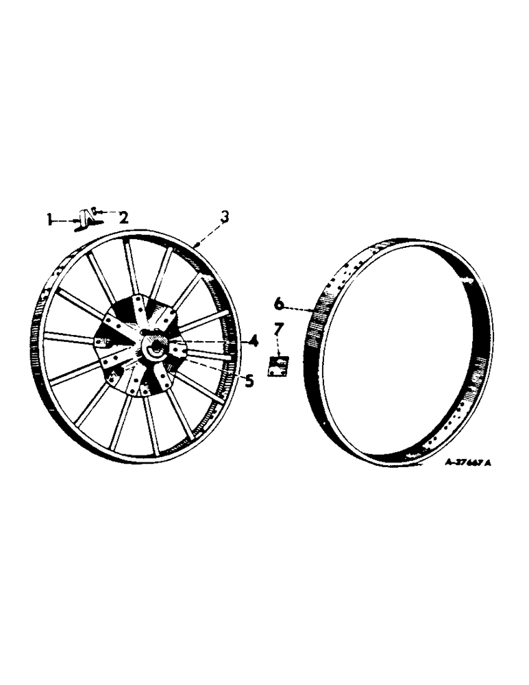 Схема запчастей Case IH 460 - (150) - WHEELS, STEEL REAR WHEELS, EXTENSION TIRES & LUGS, FARMALL 460 SERIES TRACTORS EXCEPT HI-CLEAR MODEL (11) - WHEELS