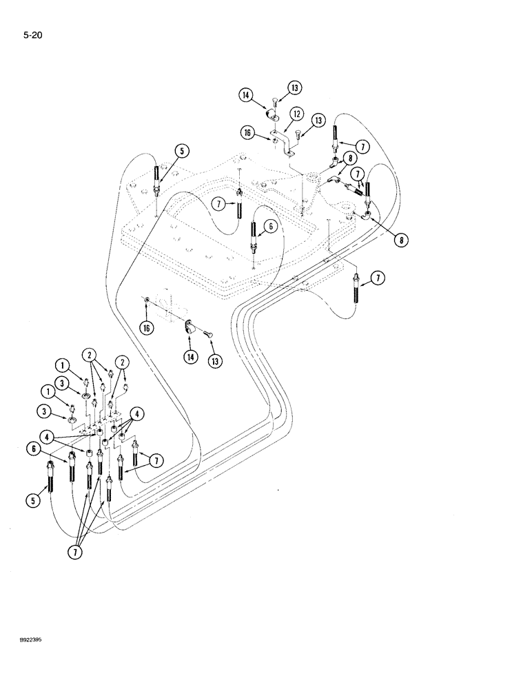 Схема запчастей Case IH 9210 - (5-020) - STEERABLE AXLE LUBRICATION SYSTEM, GREASE LINES (05) - STEERING
