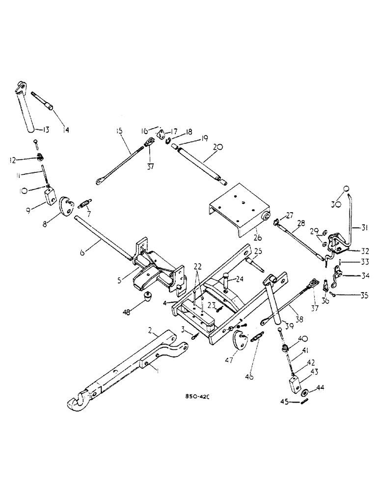 Схема запчастей Case IH 585 - (09-013) - AUTOMATIC HITCH, ATTACHMENT (12) - FRAME