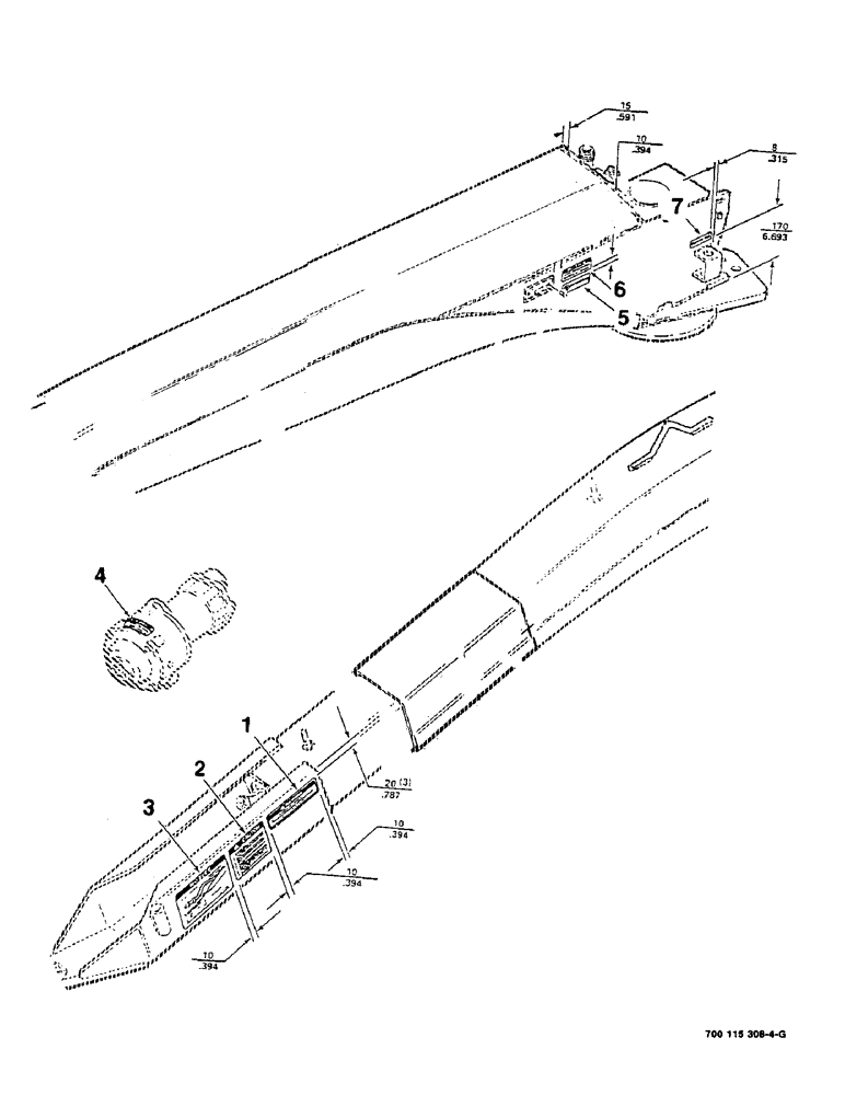 Схема запчастей Case IH 8380 - (9-02) - DECAL LOCATION DIAGRAM, TONGUE, SERIAL NUMBER CFH0009501 THRU CFH0102132 (09) - CHASSIS