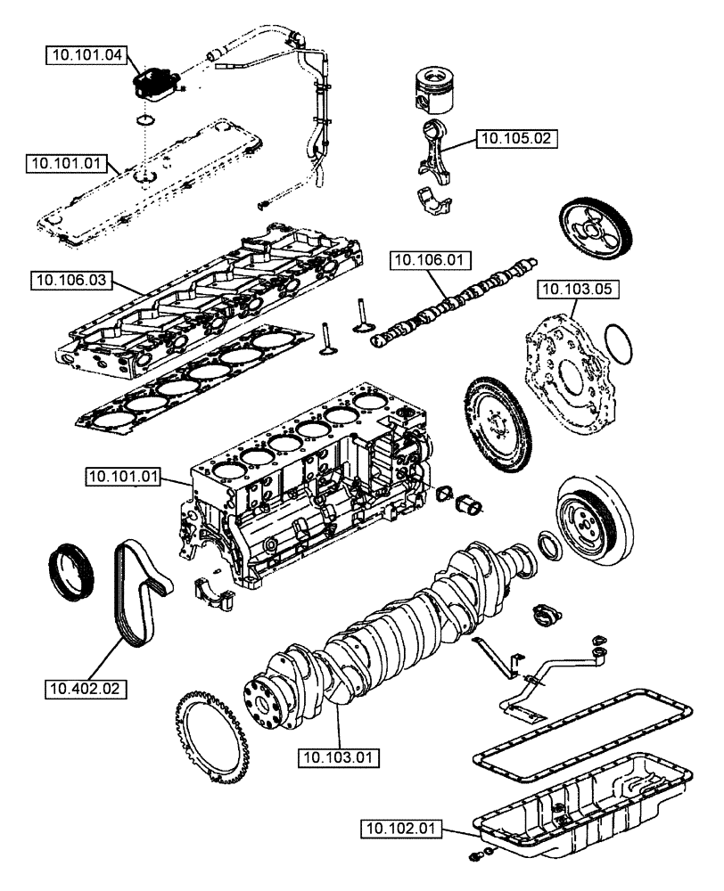Схема запчастей Case IH 2588 - (10.000.00[01]) - SECTION INDEX - ENGINE (10) - ENGINE