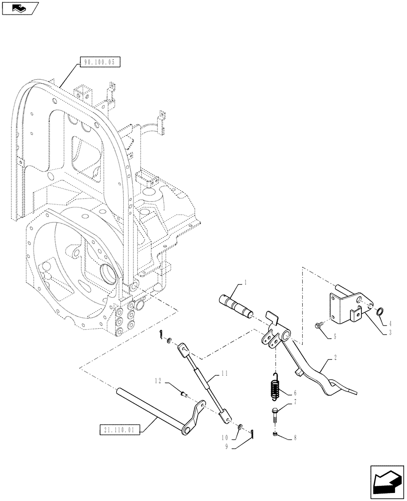 Схема запчастей Case IH FARMALL 50B - (18.100.01) - CLUTCH PEDAL - 16X16 (18) - CLUTCH
