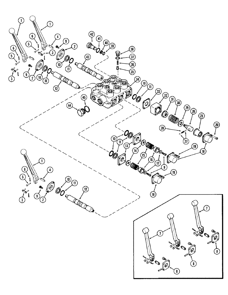 Схема запчастей Case IH 65 - (30) - 3 SPOOL CONTROL VALVE, USED 1979 AND BEFORE (35) - HYDRAULIC SYSTEMS