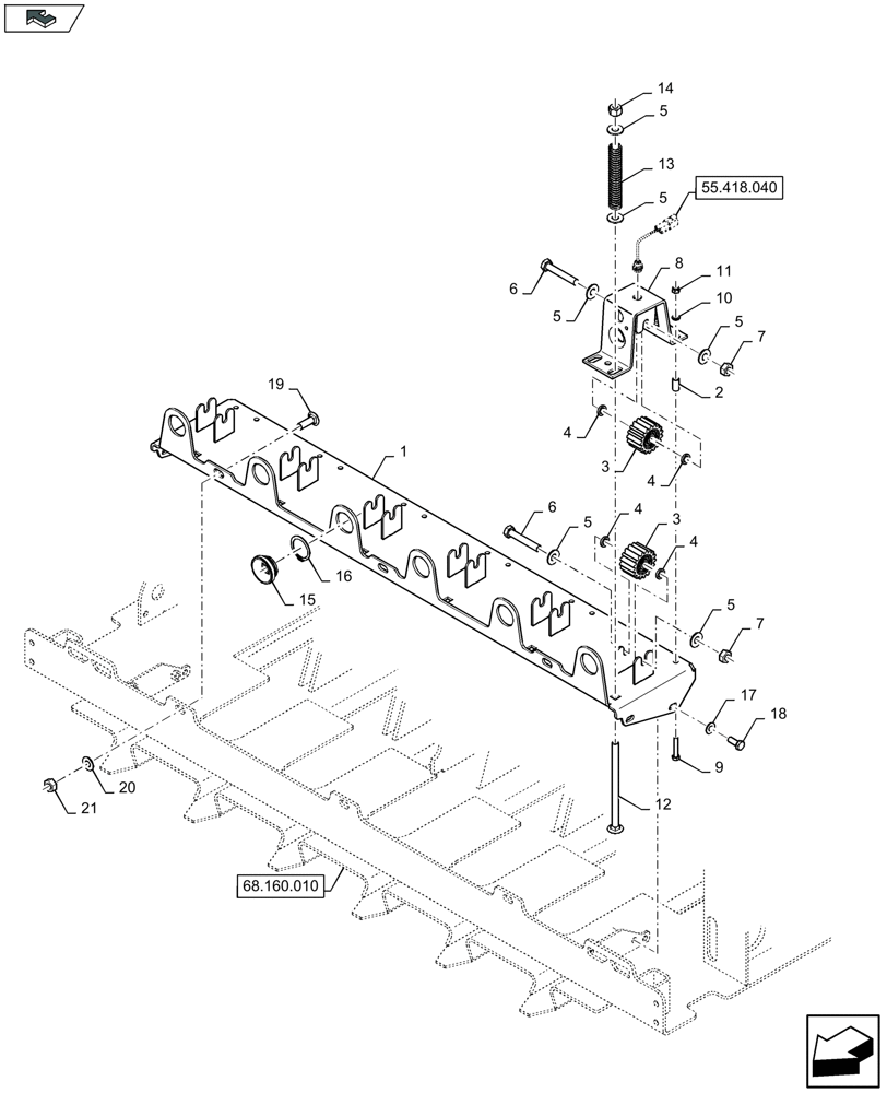 Схема запчастей Case IH LB424R XL - (68.150.020) - TWINE TENSIONERS (68) - TYING/WRAPPING
