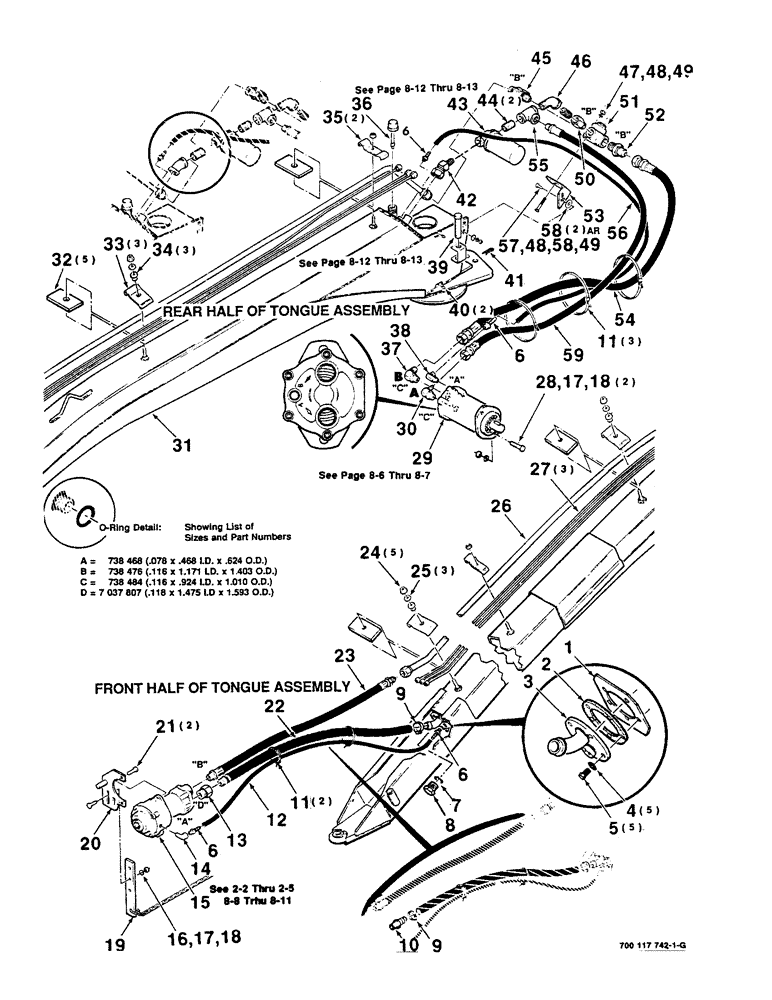 Схема запчастей Case IH 8360 - (8-02) - TONGUE AND HYDRAULIC DRIVE ASSEMBLY, OLD STYLE (08) - HYDRAULICS