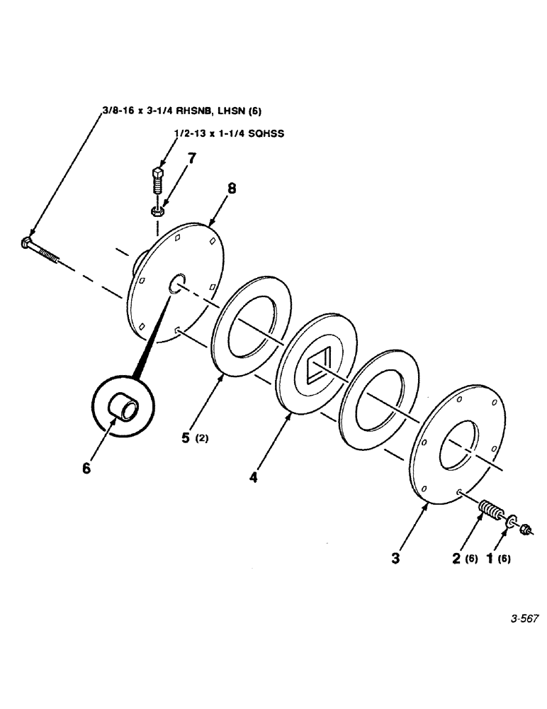 Схема запчастей Case IH 8450 - (044) - CLUTCH, SLIP, ASSEMBLY Driveline