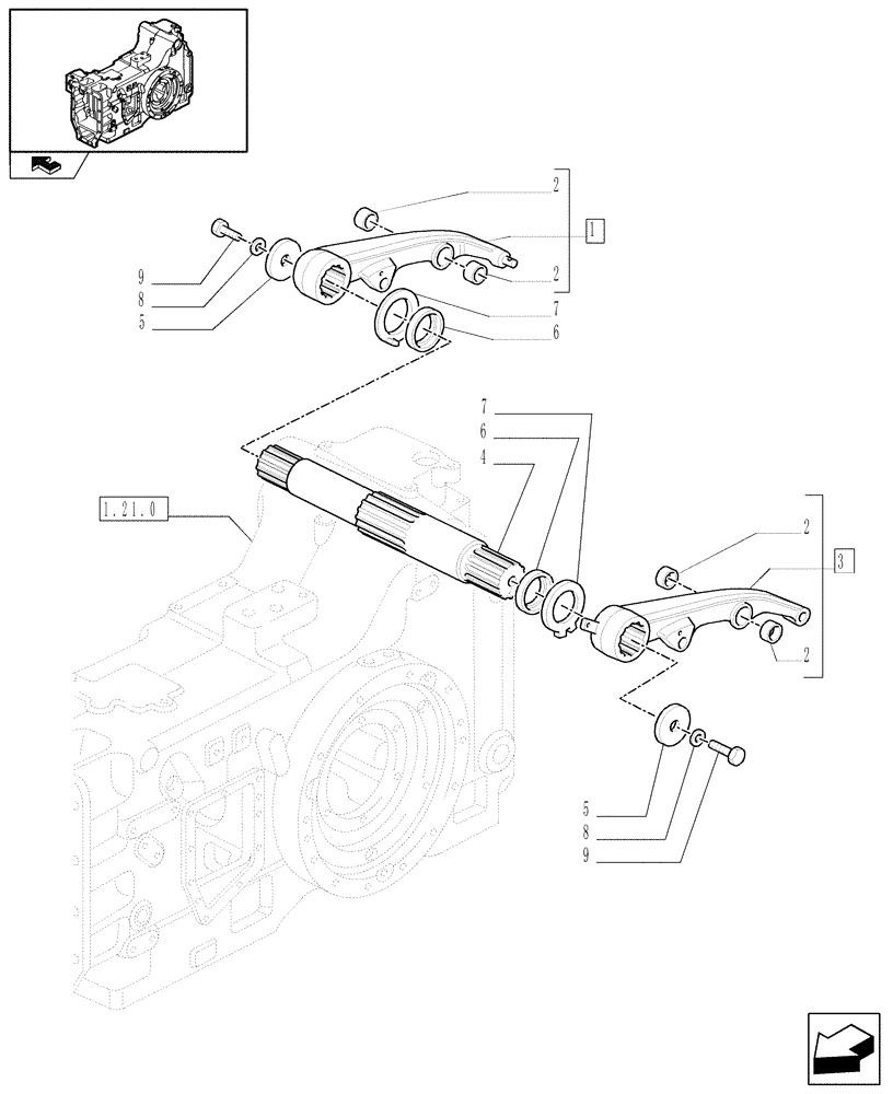 Схема запчастей Case IH PUMA 140 - (1.82.8/01) - EDC WITH TWO EXTERNAL CYLINDERS FOR APUH - LIFT BOOMS (VAR.331909-333909) (07) - HYDRAULIC SYSTEM
