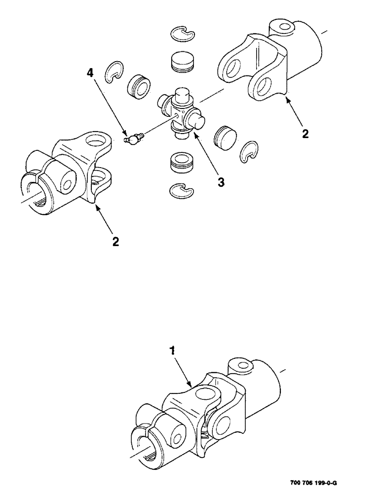Схема запчастей Case IH 8350 - (2-18) - U-JOINT ASSEMBLY, 700706199 COMPLETE (09) - CHASSIS