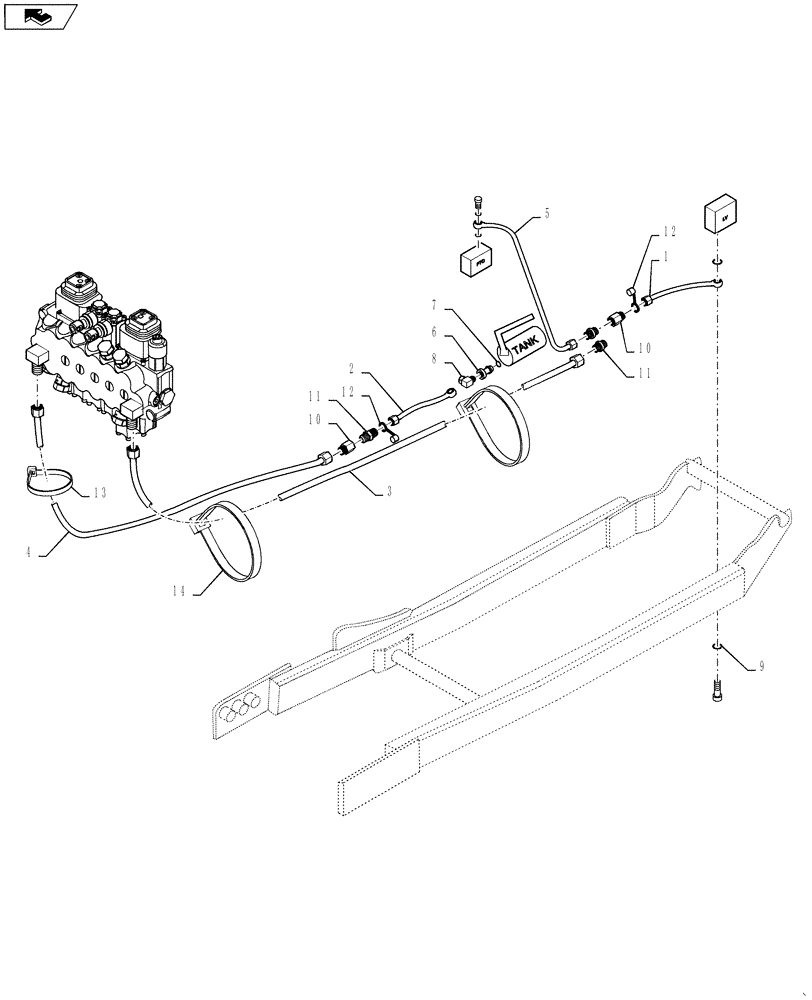 Схема запчастей Case IH BH90 - (044) - HYDRAULIC KIT - FARMALL 30B & 35B - 717976006 (35) - HYDRAULIC SYSTEMS