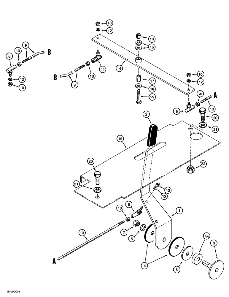 Схема запчастей Case IH 1838 - (3-17A) - ENGINE CONTROLS, THROTTLE BALL JOINT TO OUTSIDE OF LEVER (03) - FUEL SYSTEM