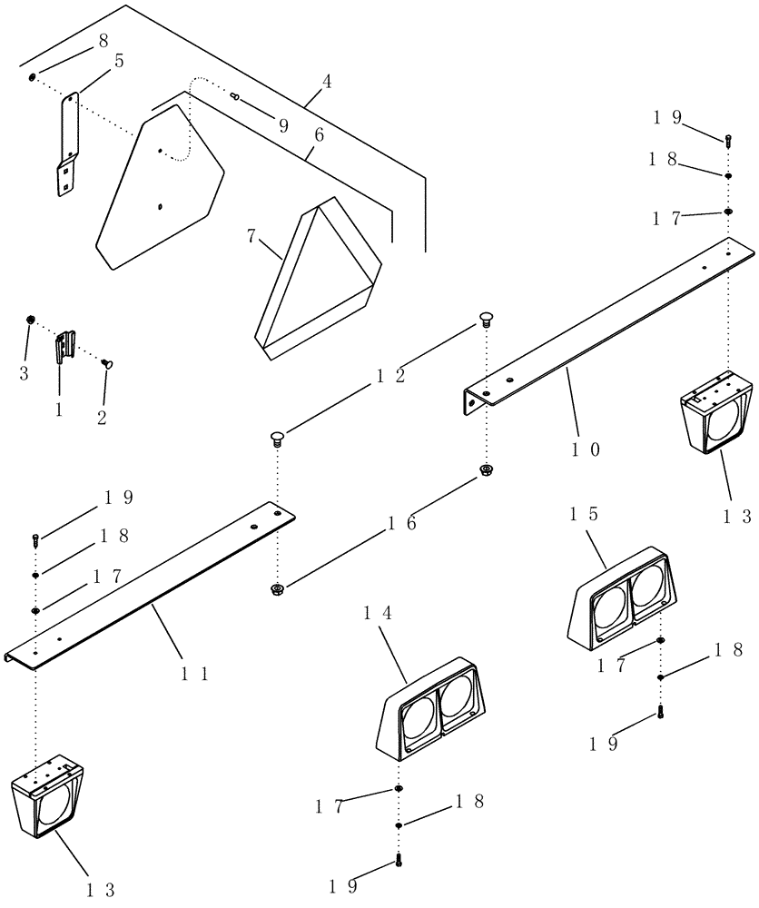Схема запчастей Case IH 1200PT - (A.40.A[01]) - SAFETY LIGHTING SYSTEM (BSN CBJ022251) A - Distribution Systems