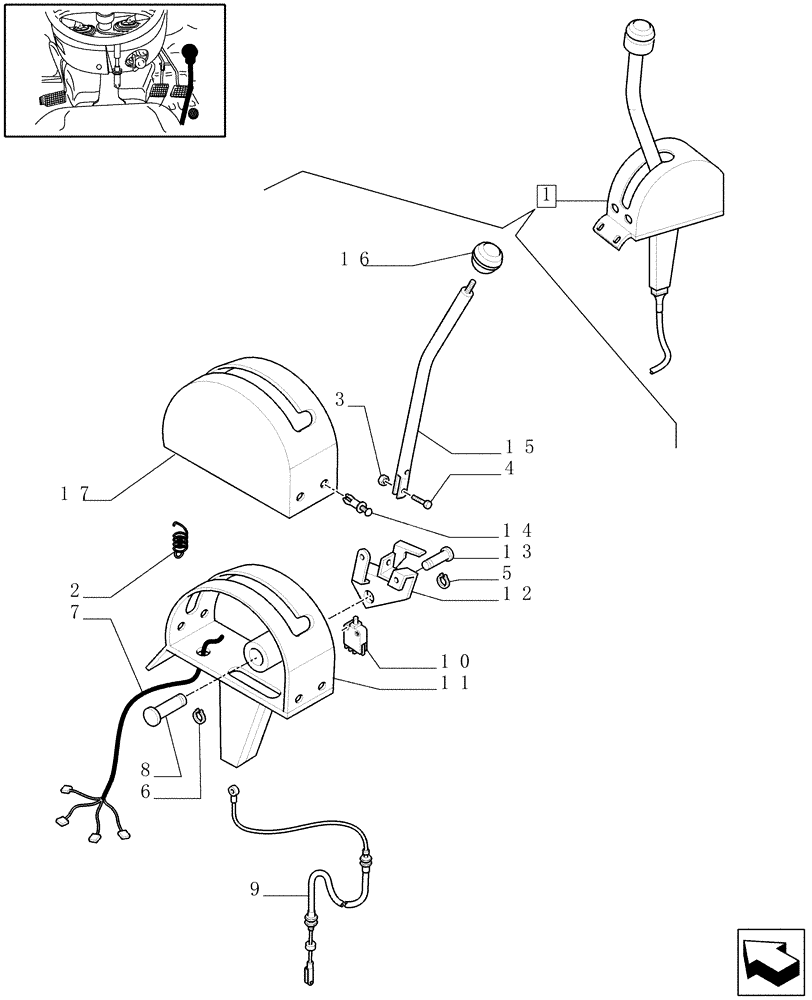 Схема запчастей Case IH JX60 - (1.92.26/01A) - PTO CONTROLS - BREAKDOWN - C5789 (10) - OPERATORS PLATFORM/CAB
