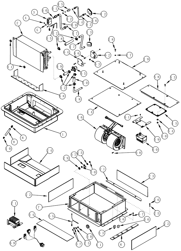 Схема запчастей Case IH MX210 - (09-46) - AIR CONDITIONING - CLIMATE CONTROL UNIT, WITH AUTO TEMP CONTROL (09) - CHASSIS/ATTACHMENTS
