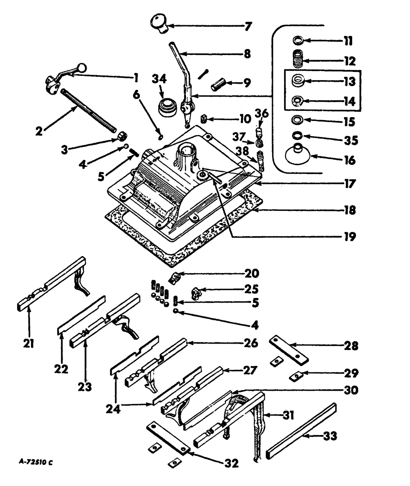 Схема запчастей Case IH 444 - (H-05) - CONTROLS, GEAR SHIFT MECHANISM Controls