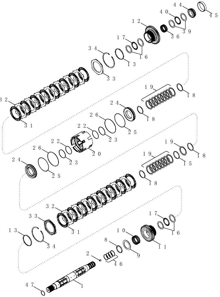 Схема запчастей Case IH MX210 - (06-15) - SPEED TRANSMISSION - OUTPUT SHAFT FRONT CLUTCH, TRANSMISSION ASN AJB0361241 (06) - POWER TRAIN