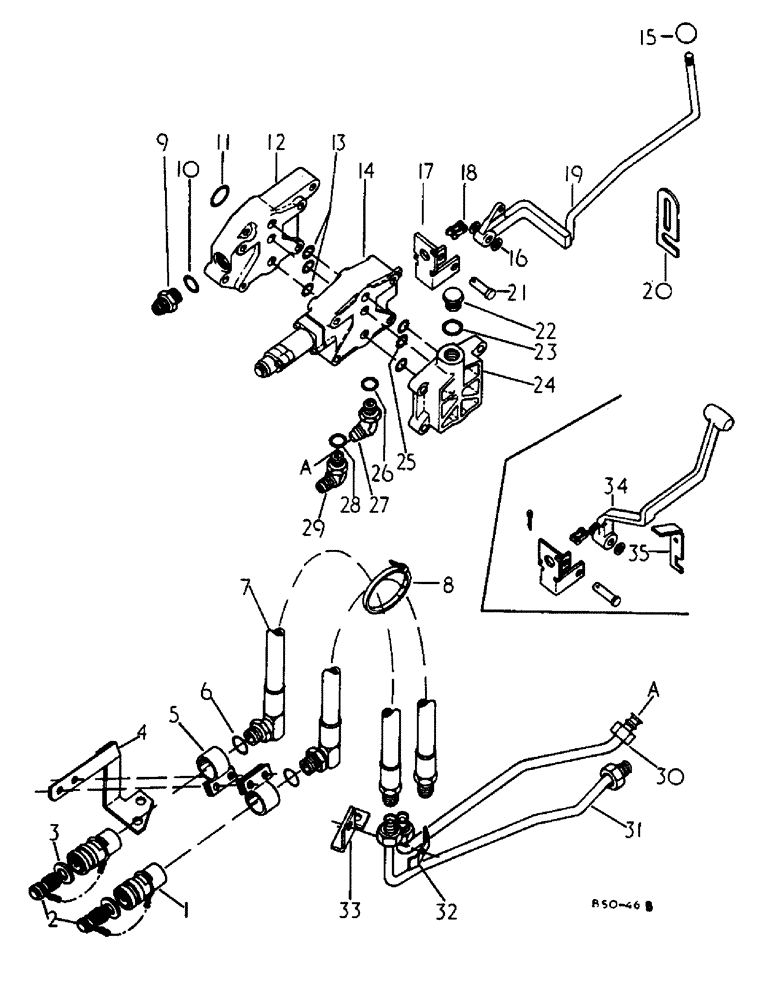 Схема запчастей Case IH 584 - (10-08) - AUXILIARY VALVES, SINGLE (07) - HYDRAULICS
