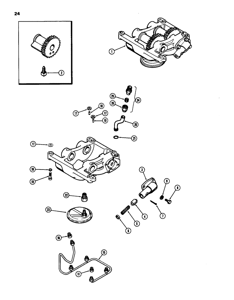 Схема запчастей Case IH 770 - (024) - 2 GEAR BALANCER AND OIL PUMP, (267B) DIESEL ENGINE (02) - ENGINE