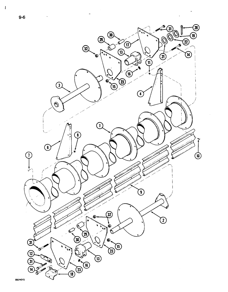 Схема запчастей Case IH 1010 - (9-006) - 5 BAT REEL, 30.0 FOOT HEADER (58) - ATTACHMENTS/HEADERS