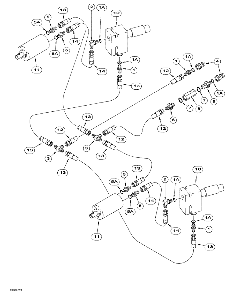 Схема запчастей Case IH AFS - (04-12) - HYDRAULIC CIRCUIT - DUAL MODULE (35) - HYDRAULIC SYSTEMS