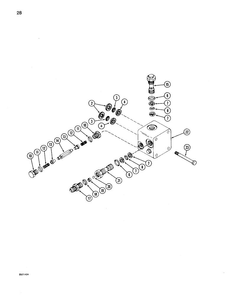 Схема запчастей Case IH 1640 - (28) - HYDROSTATIC MOTOR, SINGLE SPEED, RELIEF VALVE BLOCK (29) - HYDROSTATIC DRIVE