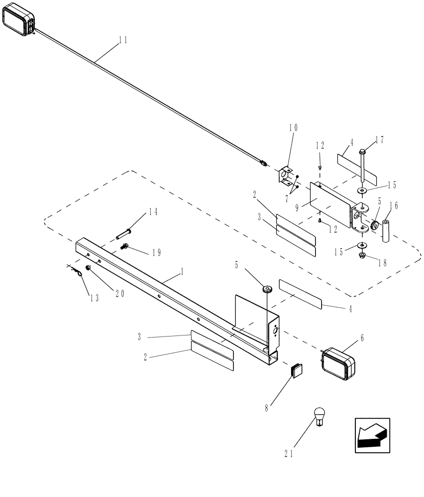 Схема запчастей Case IH 7130 - (55.404.45) - LIGHTING, EXTREMITY (55) - ELECTRICAL SYSTEMS