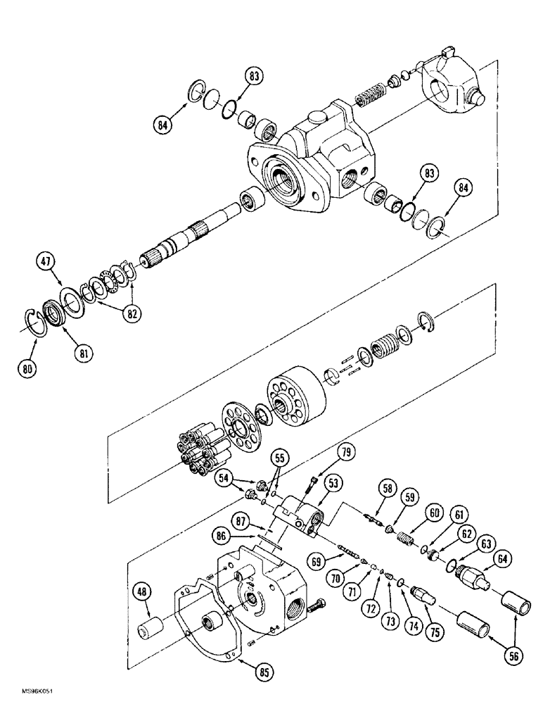 Схема запчастей Case IH 9370 QUADTRAC - (8-016) - HYDRAULIC PISTON PUMP ASSEMBLY (CONTD) (08) - HYDRAULICS