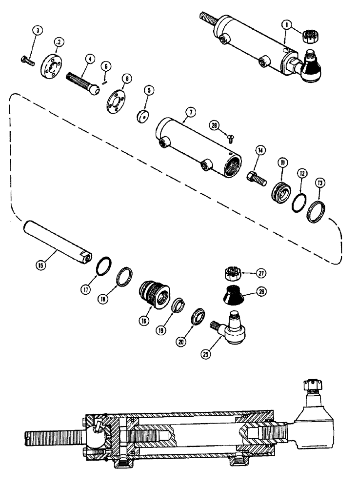 Схема запчастей Case IH 1370 - (088) - HYDROSTATIC STEERING, STEERING CYLINDERS (05) - STEERING