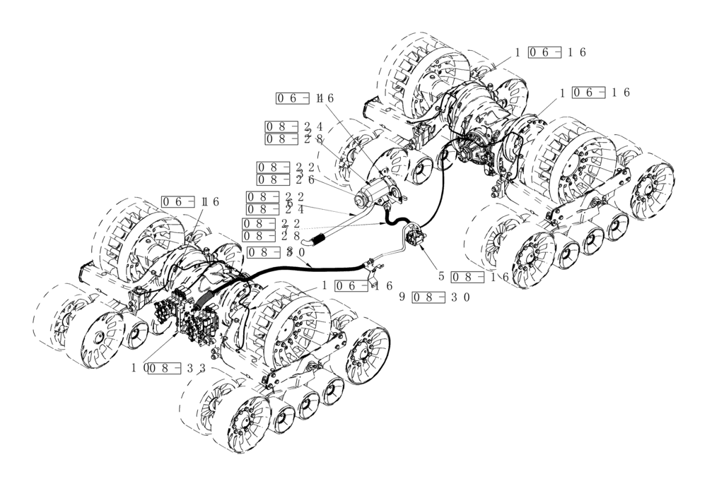 Схема запчастей Case IH STEIGER 485 - (01A-16) - HYDRAULICS - TRACK TENSIONING CIRCUITRY (00) - PICTORIAL INDEX
