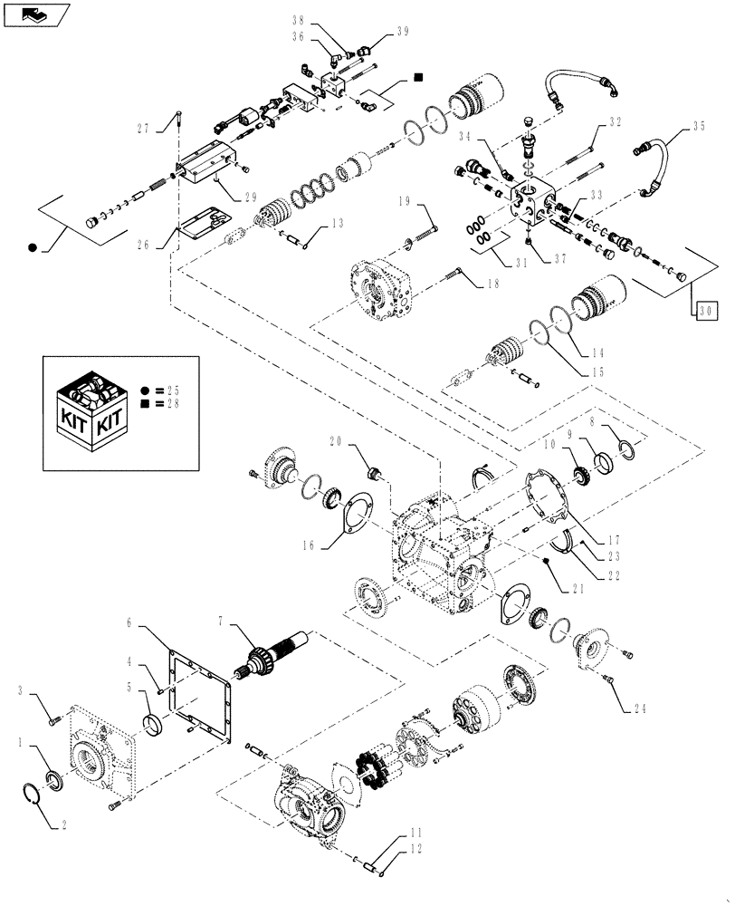Схема запчастей Case IH 6130 - (29.212.23) - MOTOR ASSEMBLY, VAR. HYDROSTATIC,2 SPEED (105.5-85.9CC/REV) (29) - HYDROSTATIC DRIVE