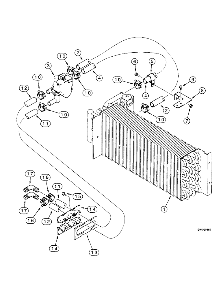 Схема запчастей Case IH 2144 - (9G-44) - HEATING SYSTEM, EVAPORATOR CORE TO CAB, CHASSIS CONNECTIONS (10) - CAB & AIR CONDITIONING