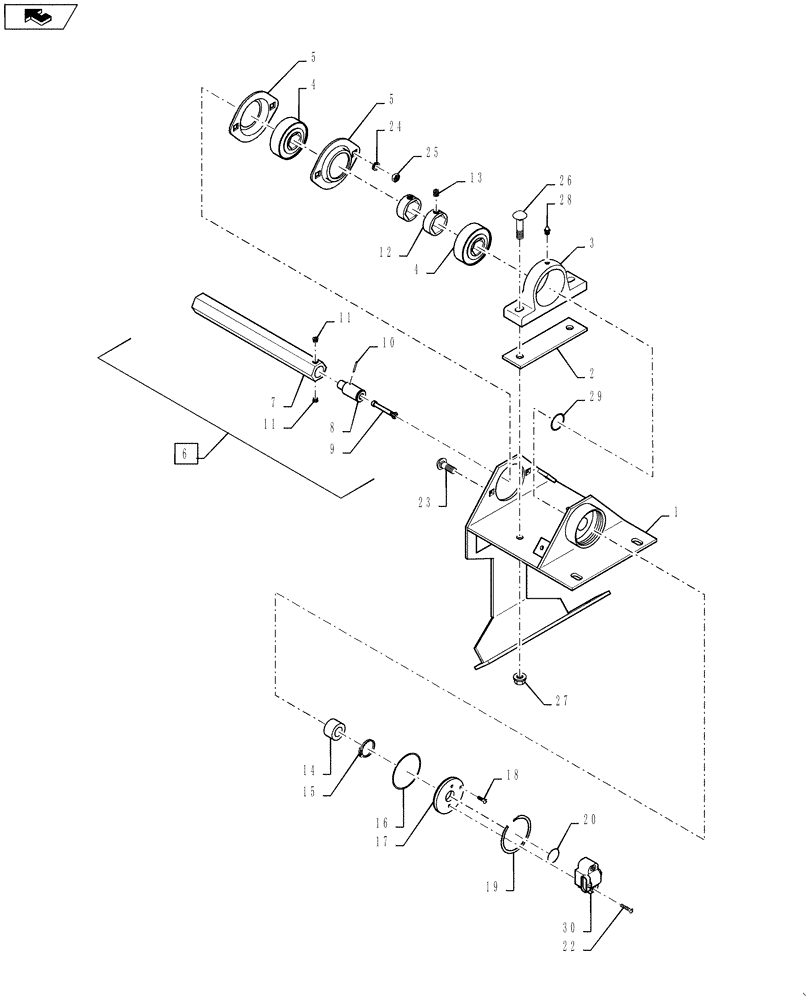 Схема запчастей Case IH CPX620 - (09A-49) - ROW GUIDANCE SYSTEM - PROBE BOX (OPTIONAL) (13) - PICKING SYSTEM
