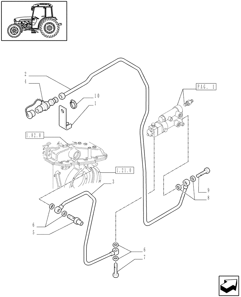 Схема запчастей Case IH JX1095C - (710370530[02]) - (DIA KIT) TRAILER BRAKE VALVE (FRANCE) (18) - VARIATIONS