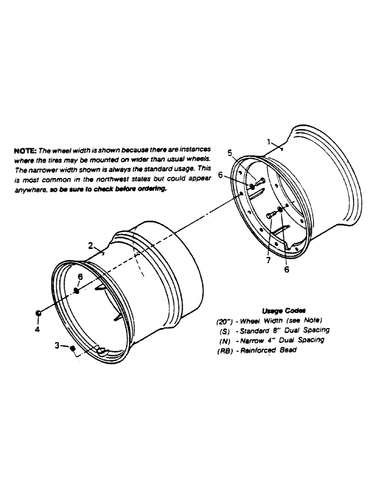 Схема запчастей Case IH 9170 - (04-43) - WHEELS, WITH HUB BOLTED DUALS (04) - Drive Train