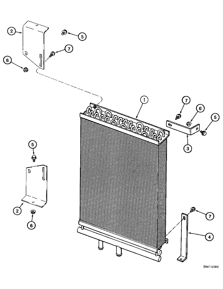 Схема запчастей Case IH 2188 - (8-16) - OIL COOLER AND MOUNTING, PRIOR TO COMBINE P.I.N. JJC0191483 (07) - HYDRAULICS