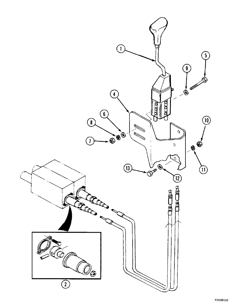 Схема запчастей Case IH L400 - (8-28) - HYDRAULIC CONTROLS, MOUNTING, 2 FUNCTION C50, C60 (08) - HYDRAULICS