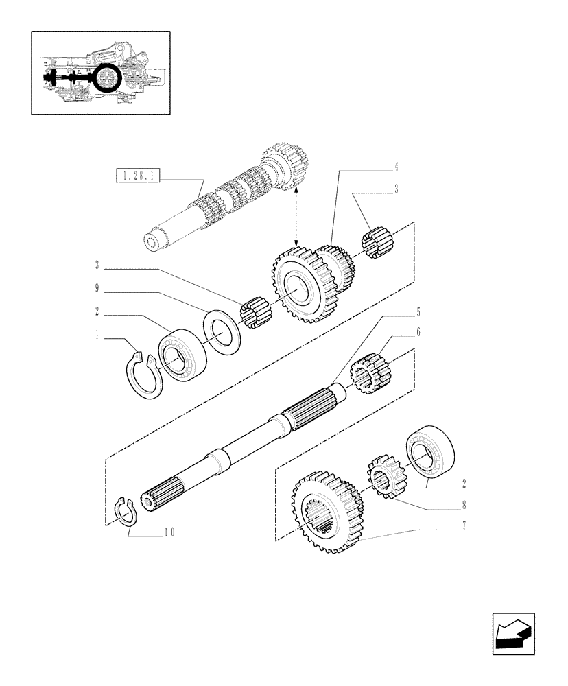 Схема запчастей Case IH JX1085C - (1.32.1[03]) - CENTRAL REDUCTION GEARS (03) - TRANSMISSION