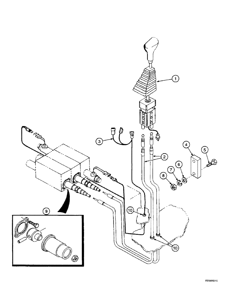 Схема запчастей Case IH L650 - (8-36) - HYDRAULIC CONTROLS - MOUNTING (3 FUNCTION MX100 - MX135 PWR SHIFT TRANS) (08) - HYDRAULICS