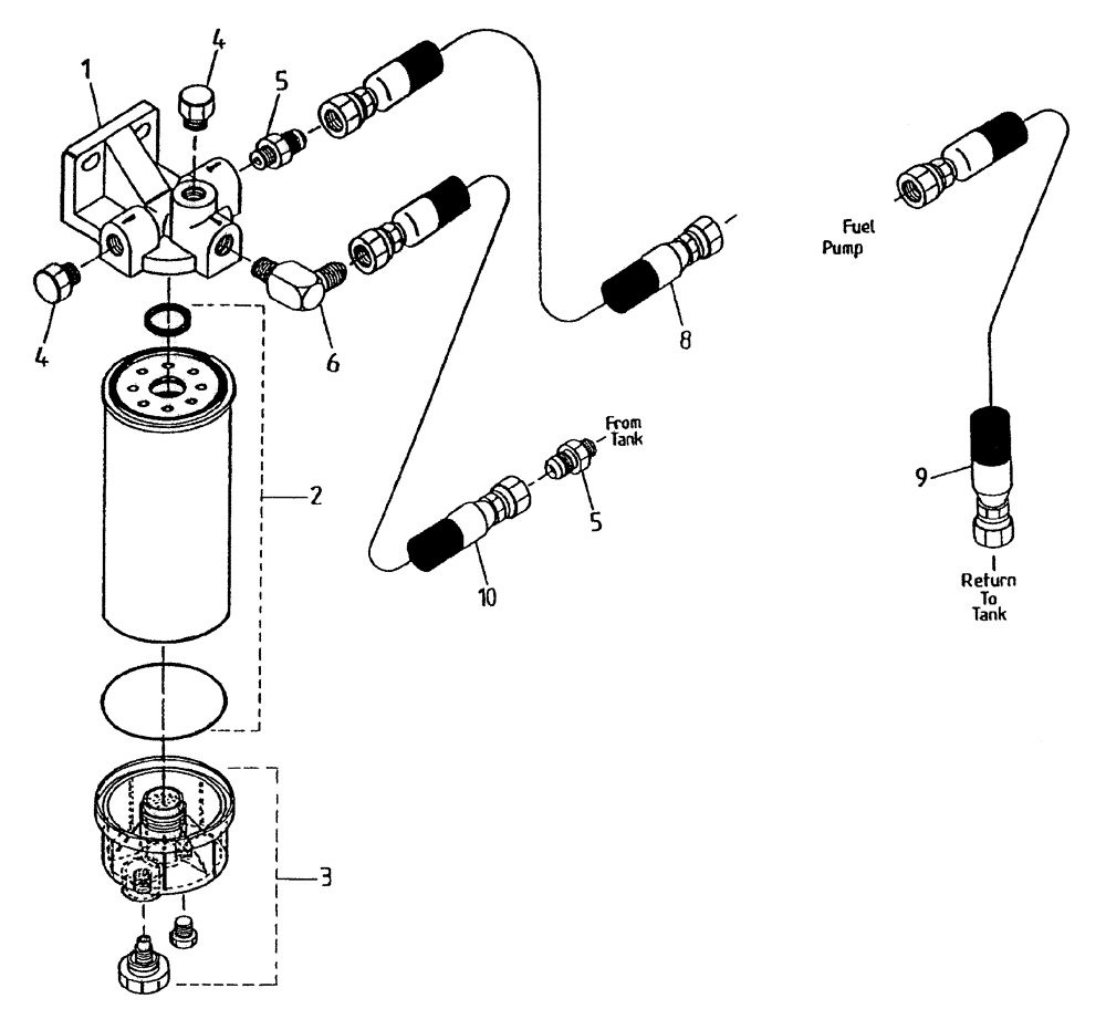 Схема запчастей Case IH 7700 - (C01[50A]) - WATER SEPARATOR AND FUEL LINES {3306} Engine & Engine Attachments
