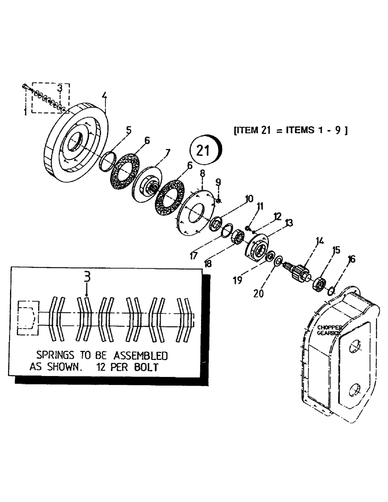 Схема запчастей Case IH 7000 - (A02-21) - MAINFRAME, FLYWHEEL ROTARY CHOPPER & GEARBOX (Mar 19 2004 9:59AM) Mainframe & Functioning Components