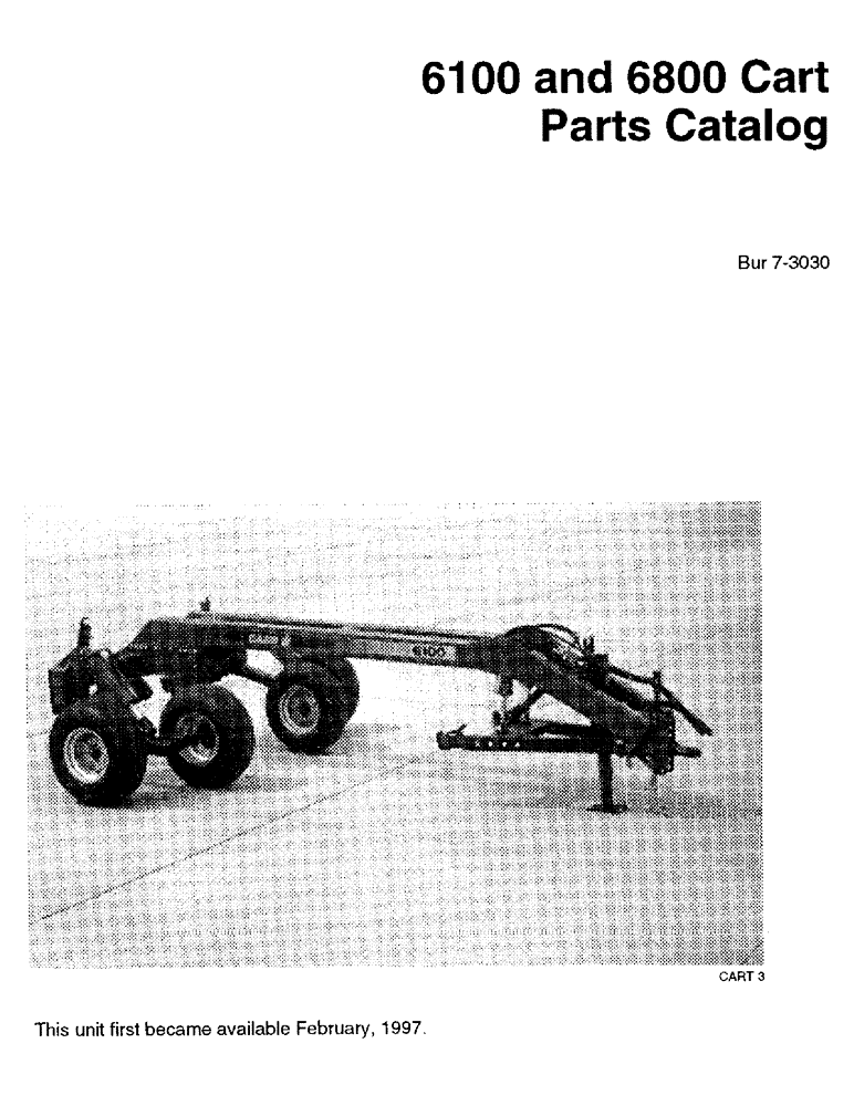 Схема запчастей Case IH 6800 - (1-1) - 6100 AND 6800 CART PARTS CATALOG (00) - PICTORIAL INDEX