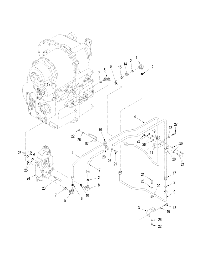 Схема запчастей Case IH STX430 - (06-19) - POWER TAKEOFF - CLUTCH LUBRICATION, WITH MANUAL SHIFT TRANSMISSION (06) - POWER TRAIN