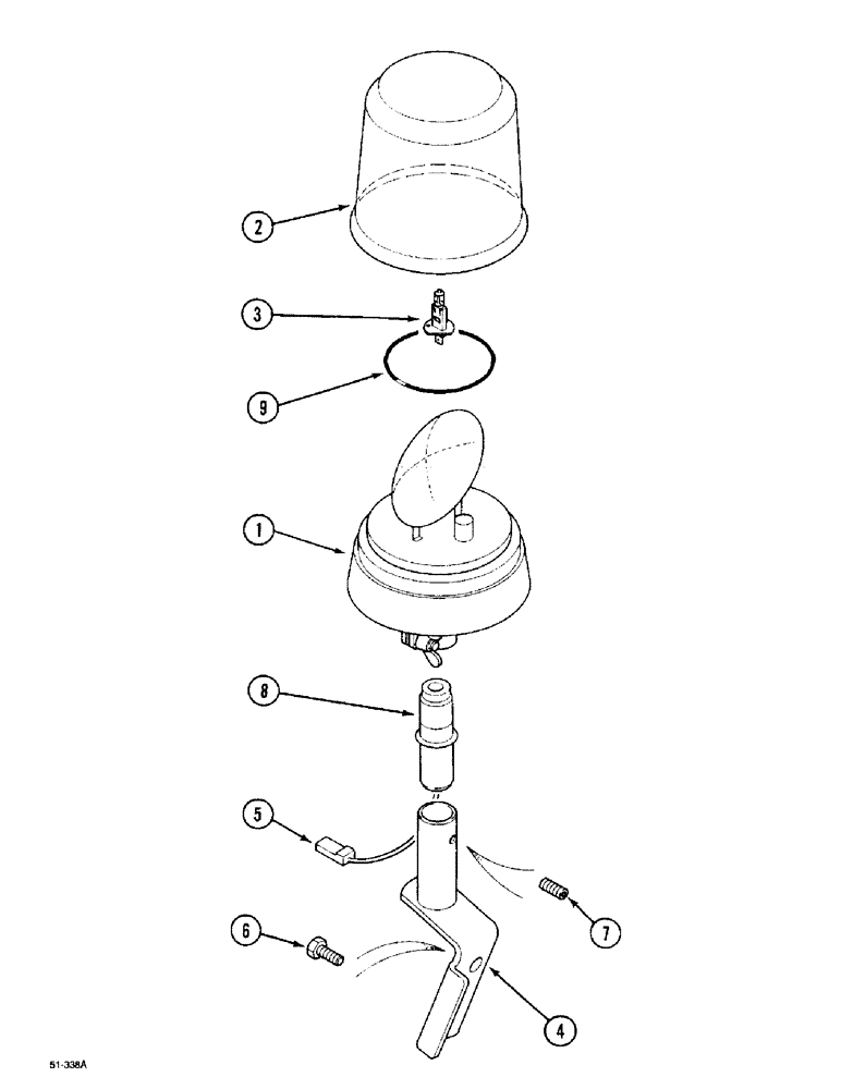 Схема запчастей Case IH 5150 - (4-82) - ROTATING BEACON AND SUPPORT (04) - ELECTRICAL SYSTEMS