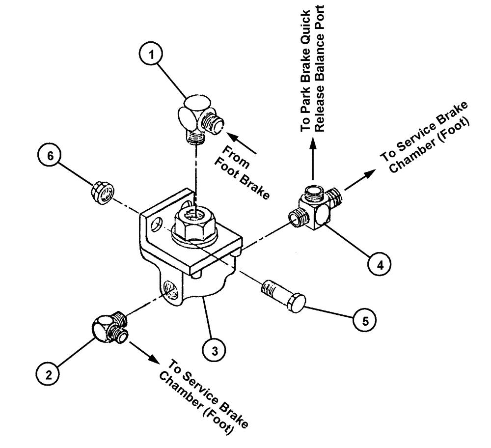 Схема запчастей Case IH 4375 - (07-007) - QUICK RELEASE, REAR BRAKE Pneumatics