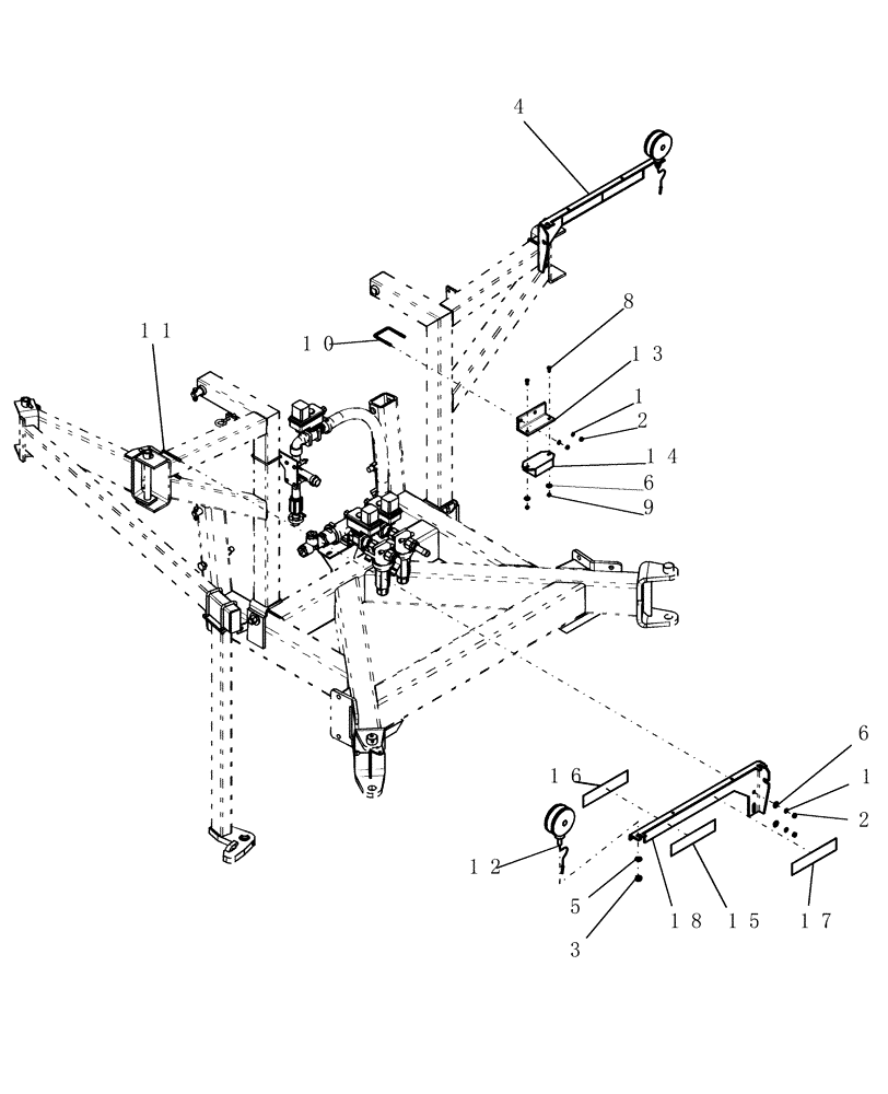 Схема запчастей Case IH SRX100 - (A.40.A[05]) - SAFETY - LIGHTING AND REFLECTOR DECALS - WHEELED BOOM A - Distribution Systems