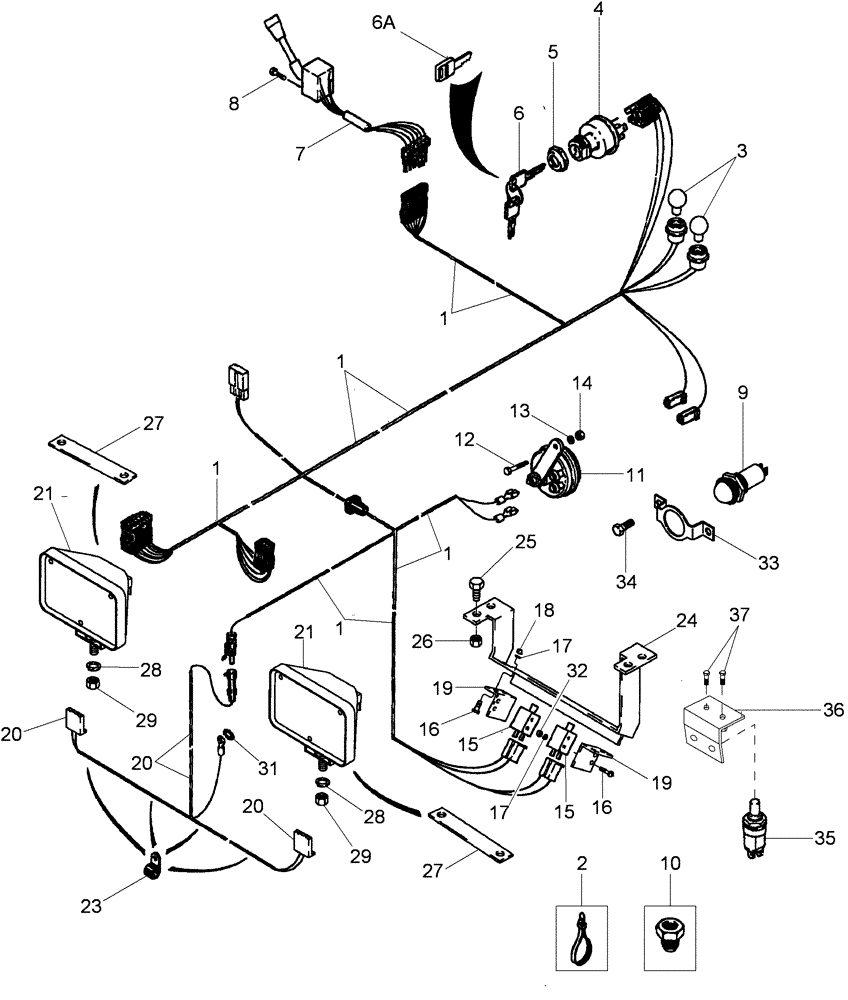 Схема запчастей Case IH 635 - (55.100.04) - HARNESS STEERING CONSOLE AND PLATFORM (55) - ELECTRICAL SYSTEMS
